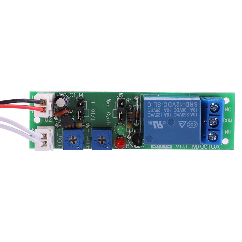 Modulo Ritardo Temporizzatore Ciclo Modulo Relè Accensione/Spegnimento Regolabile Dc 5v 12v 24v (DC12V,0-120min)