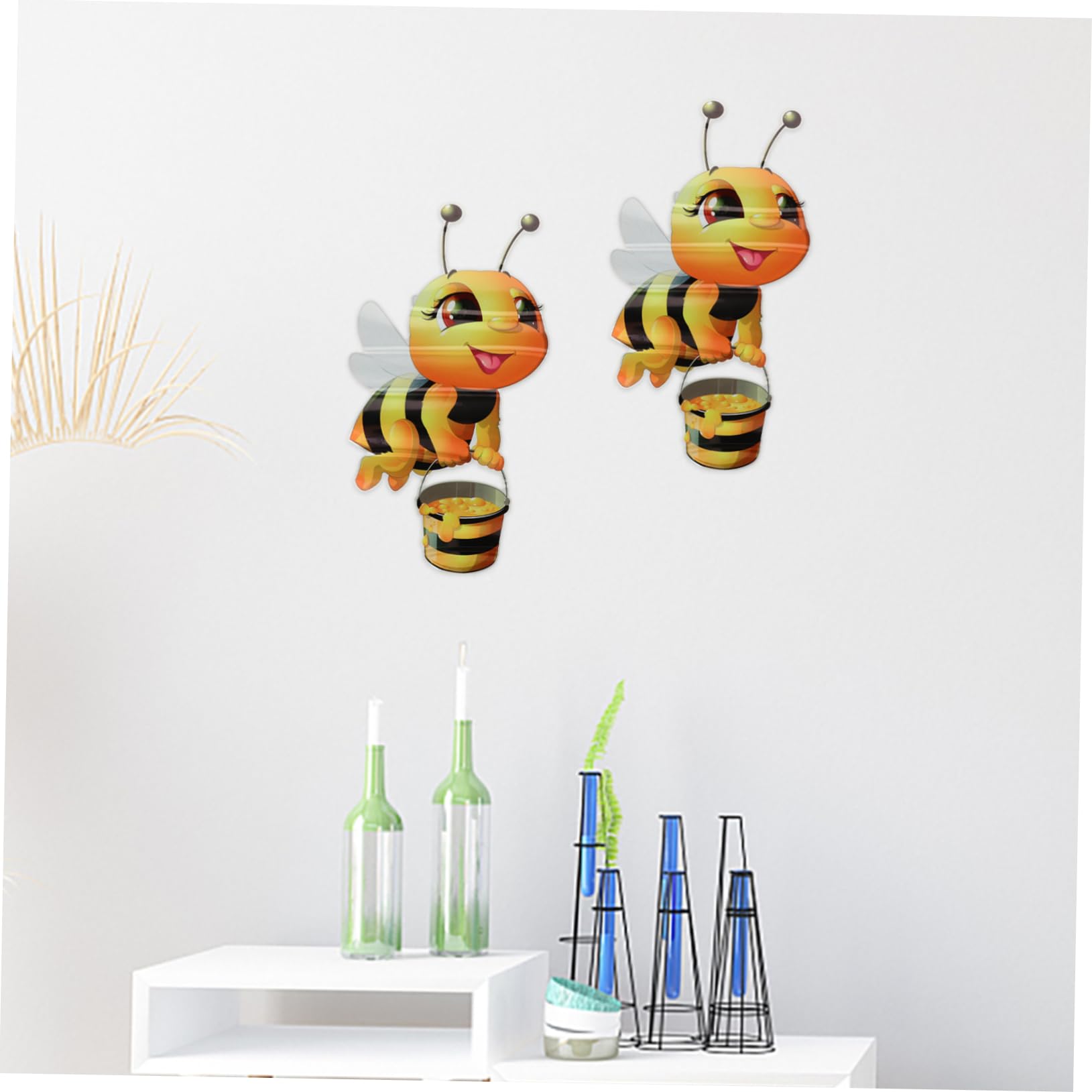 Hemobllo 10piezas Pegatinas De Pared De Insectos De Dibujos Animados De Decoración Para Habitaciones Infantiles Calcomanías Removibles De Abejas Para Decoración Creativa De Hogares y
