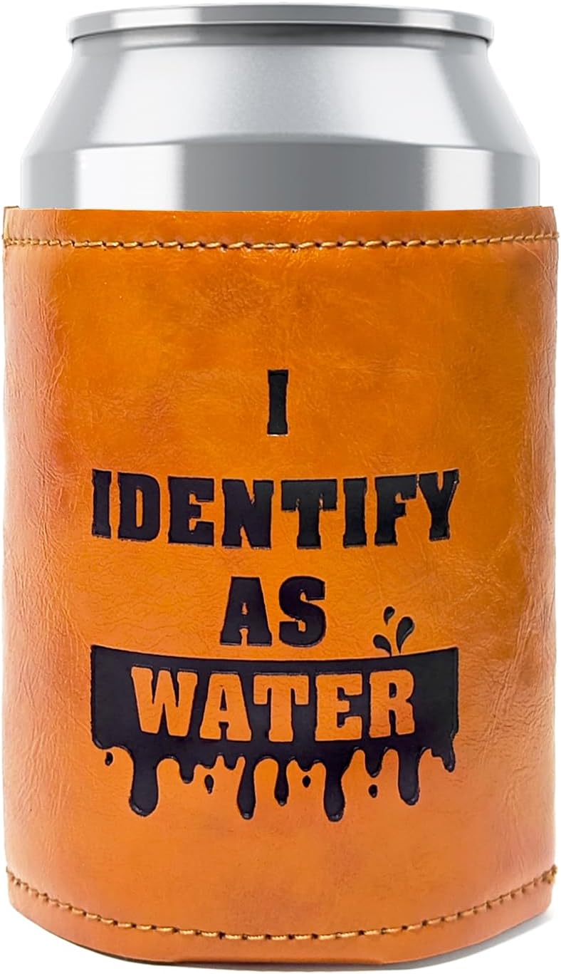 White Elephant Gifts for Adults Men Leather Can Cooler for Dad Men,Christmas Stocking Stuffers Gifts ldeas from Daughter Son 12Oz