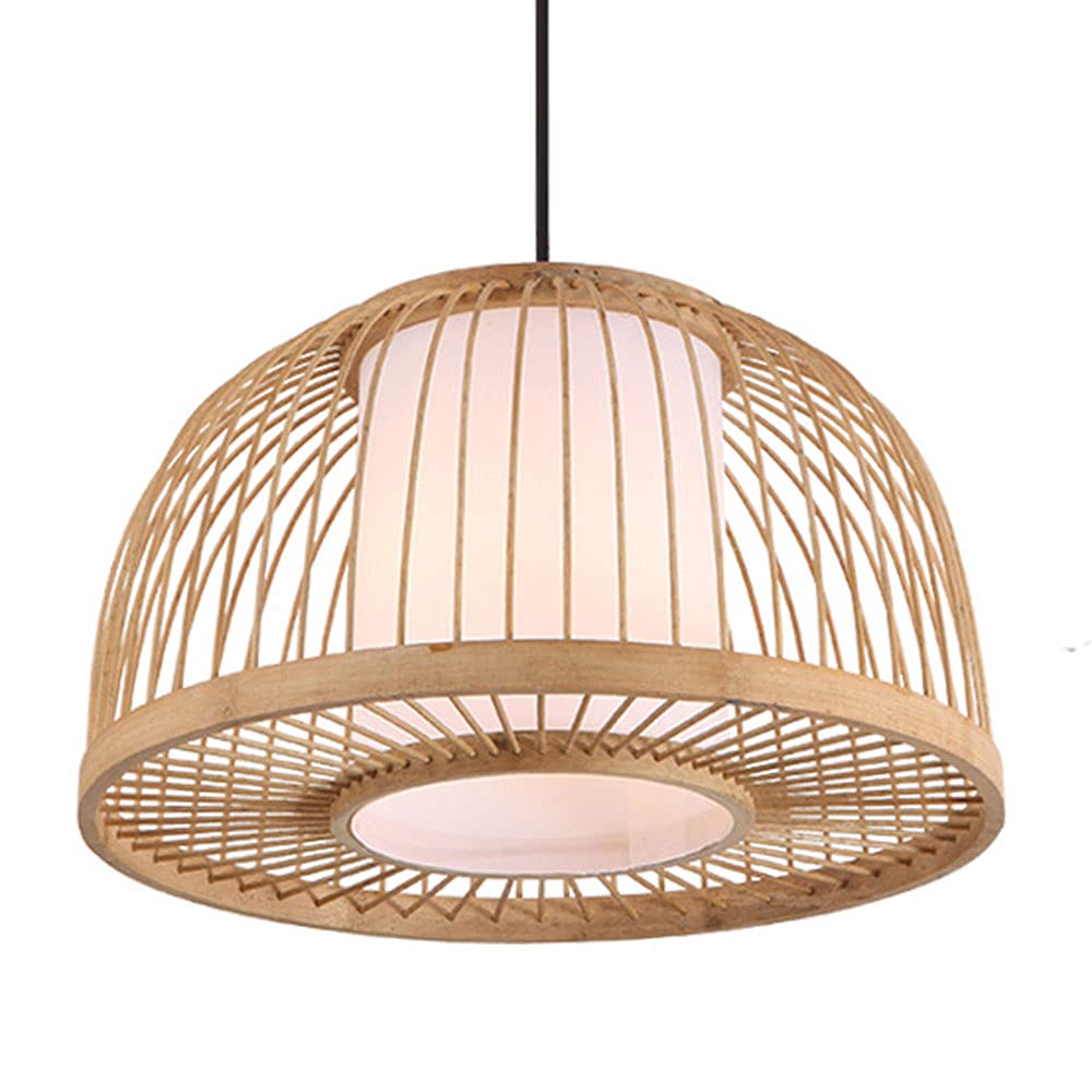 Suspension en Bambou MOCHAMIK - Lanterne Rustique E27 40x23cm - 8