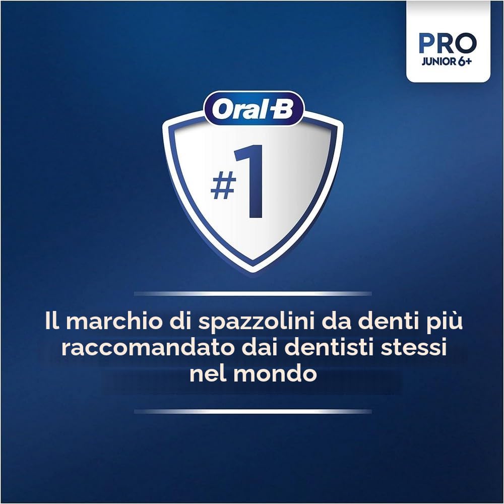 Oral-B Spazzolino Elettrico Ricaricabile Pro Junior Viola, Da 6 Anni In Su. 1 Spazzolino