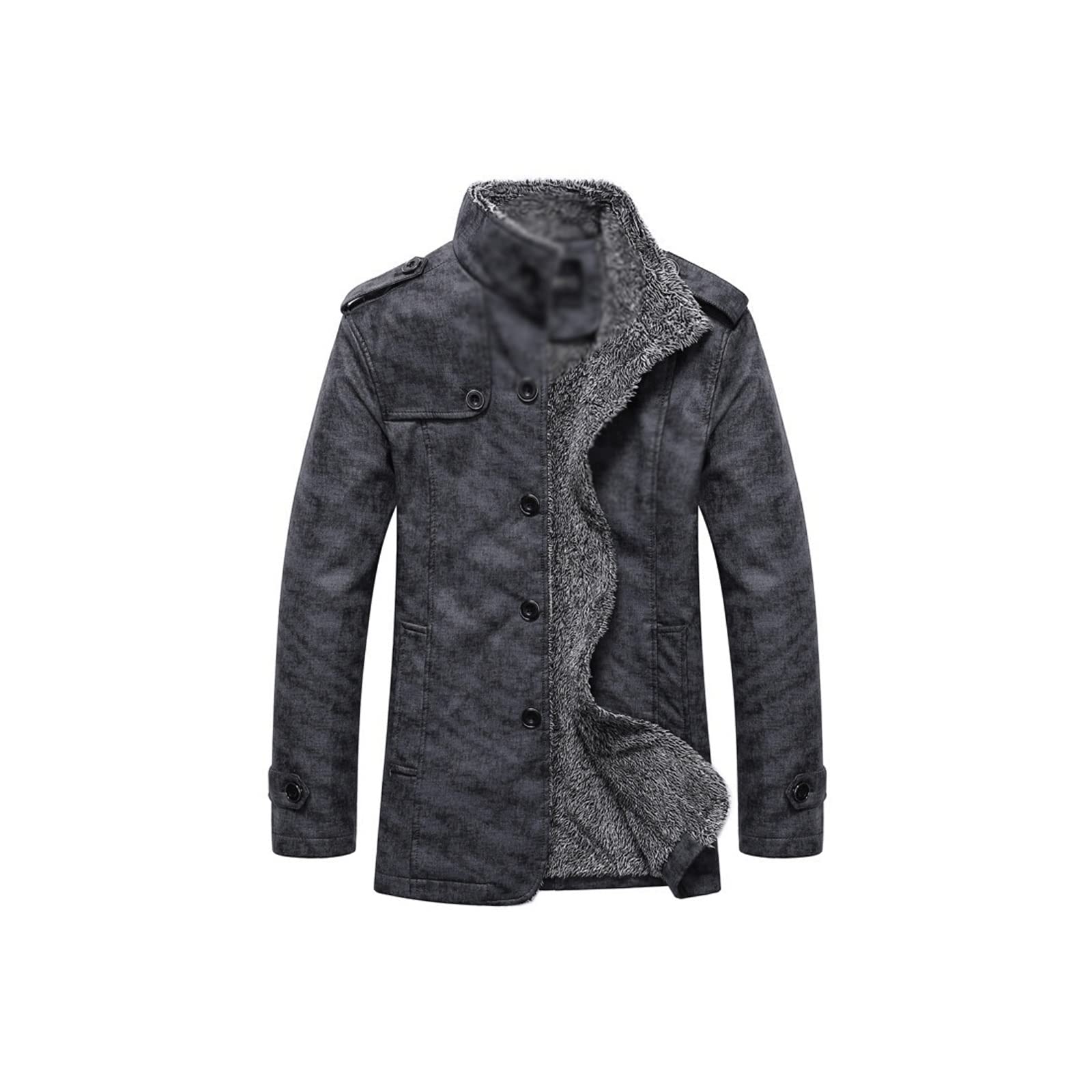 Gxswlaaa Jacket for Men, Men Solid Long Sleeve Faux PU Leather Coat Water Washig 8XL Thick Slim Men 