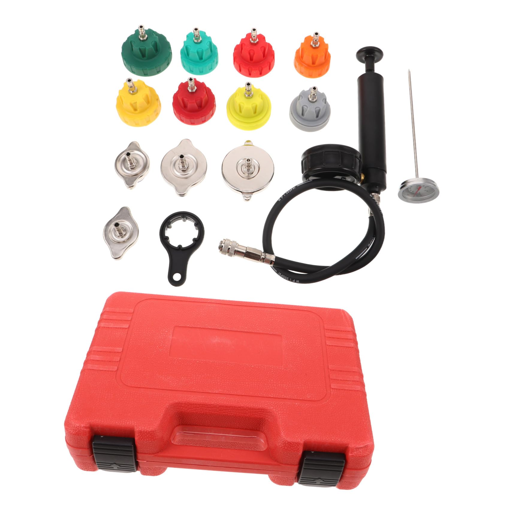 Operitacx Kit Tester Pressione Radiatore Affidabilità Termine in Metallo e Plastico per di Raffreddamento Auto, per Appassionati e Professionisti