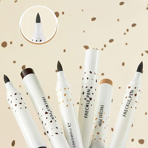 Miniatura 9 de LOKFAR 2 bolígrafos de pecas, pecas falsas naturales y realistas, herramienta de maquillaje de pecas morenas mágicas, de larga duración,