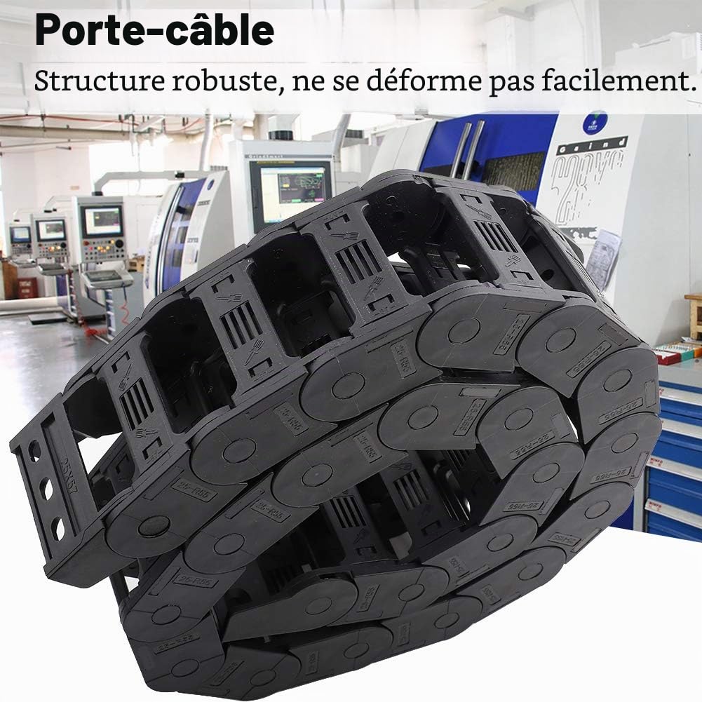 Chaîne porte Câbles, 100 cm 25 x 57 mm Nylon chaine plastique Pour l'Imprimante 3D, ouverte des deux côtés, chaîne de traînée, Transporteur pour 3D Imprimante CNC Routeur Machine