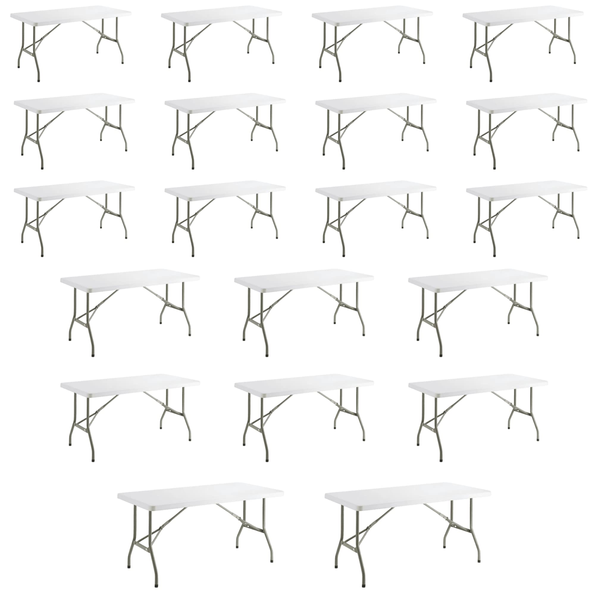 Buy 20 Pack 5 Foot X 30 Inch. HeavyDuty Granite White Plastic Folding