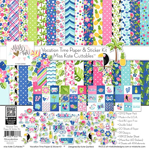 Miss Kate Cuttables Paper & Sticker Kit - Vacation Time - for Tra...