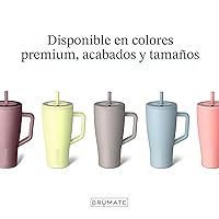 Vista 3 de BrüMate Era Vaso térmico con asa y pajilla, 40 onzas, 100% a prueba de fugas, con tapa, hecho de acero inoxidable, base apta para portavasos, moca