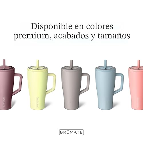 Vista 2 de BrüMate Era Vaso térmico con asa y pajilla, 40 onzas, 100% a prueba de fugas, con tapa, hecho de acero inoxidable, base apta para portavasos, salvia