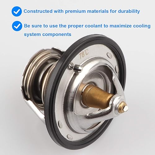 Miniatura 4 de Termostato de motor con junta de repuesto 21200AA072 compatible con Subaru - Forester 1998-2013, Impreza WRX STI 1993-2014, Legacy 1990-2019,