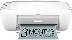 HP DeskJet 2827e Impressora a jato de tinta colorida sem fio, scanner, copiadora, melhor para casa, teste instantâneo de tinta de 3 meses incluído, habilitado para IA (6W7F5A)