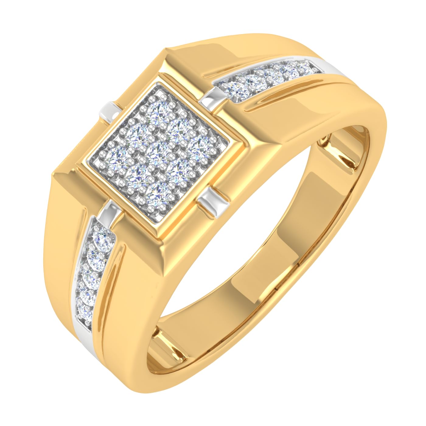 1/4 Carat Men Diamond Wedding Band Ring in 10K Gold