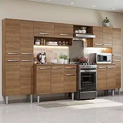Cozinha Completa Madesa Emilly Joy com Armário e Balcão 15 Portas 1 Gaveta - Rustic
