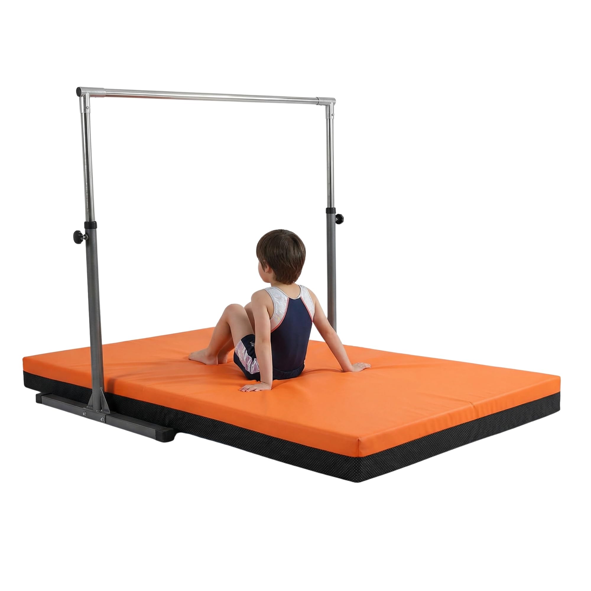 Non Slip Crash Mat For Gymnastics Bars Training Horizantel Bar Landing Crashing [120cm x 120cm x 8cm, Orange]