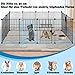 LILIIN 12PCS Freilaufgehege, Freigehege für Kaninchen, Meerschweinchen Käfig, Kleintiergehege mit Tür, Gehege für Kleintiere, Hasen, Frettchen, Igel 142 x 72 x 36 cm,Schwarz