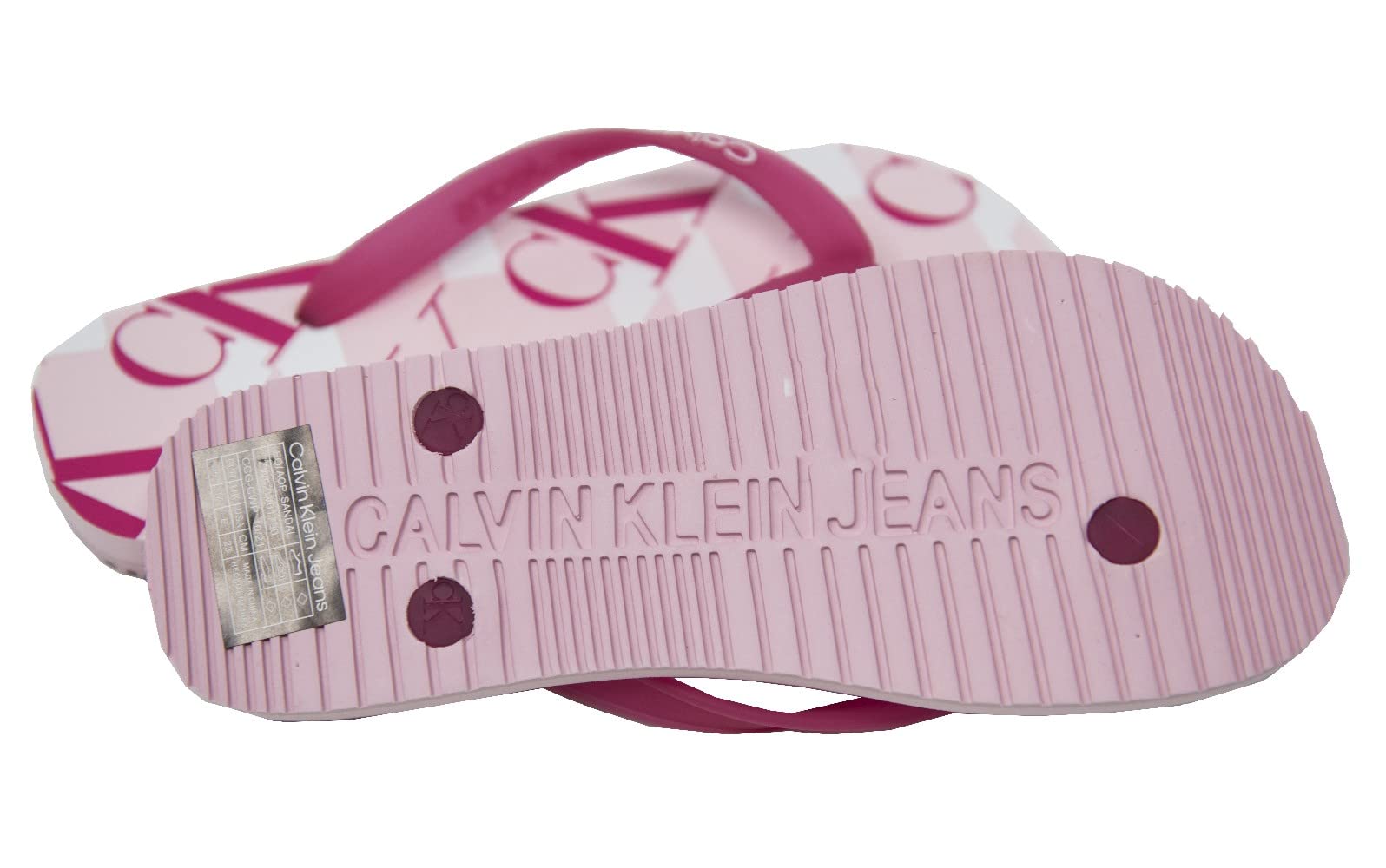 Calvin Klein Jeans Chanclas mujer CK chanclas playa o piscina articulo ZW0ZW01790 EO/AOP SANDAL, TN9 Pearly Pink, 40