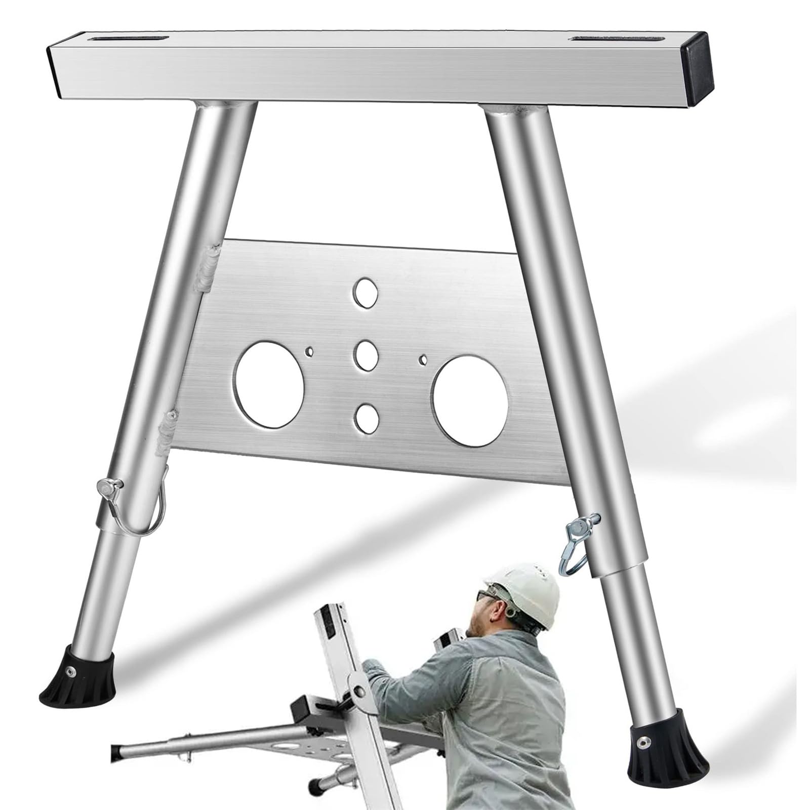 Gaenza Ladder Stabilizer For Roof, Ladder Spacer Feet, Gutter Support, Ladder, Wall Spacer, Safe And Stable Ladder Accessories, Non-Slip Feet, Suitable For Straight And Folding Ladders