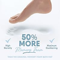 Vista 3 de MICRODRY Tapete de baño de espuma viscoelástica extra grueso, moderno, con infusión de carbón, base antideslizante GripTex, absorbente, de fácil Azul