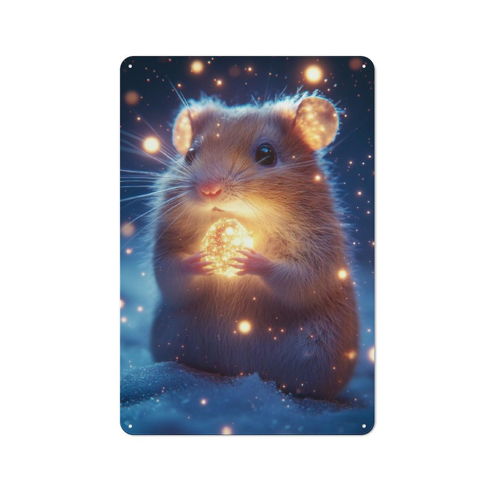 Junmoney Cute Magic Hamster Metal Wall Sign 30X20cm Featuring For Living Room Wall, For Metal Sign Collectors, For Garage And Workshop Walls
