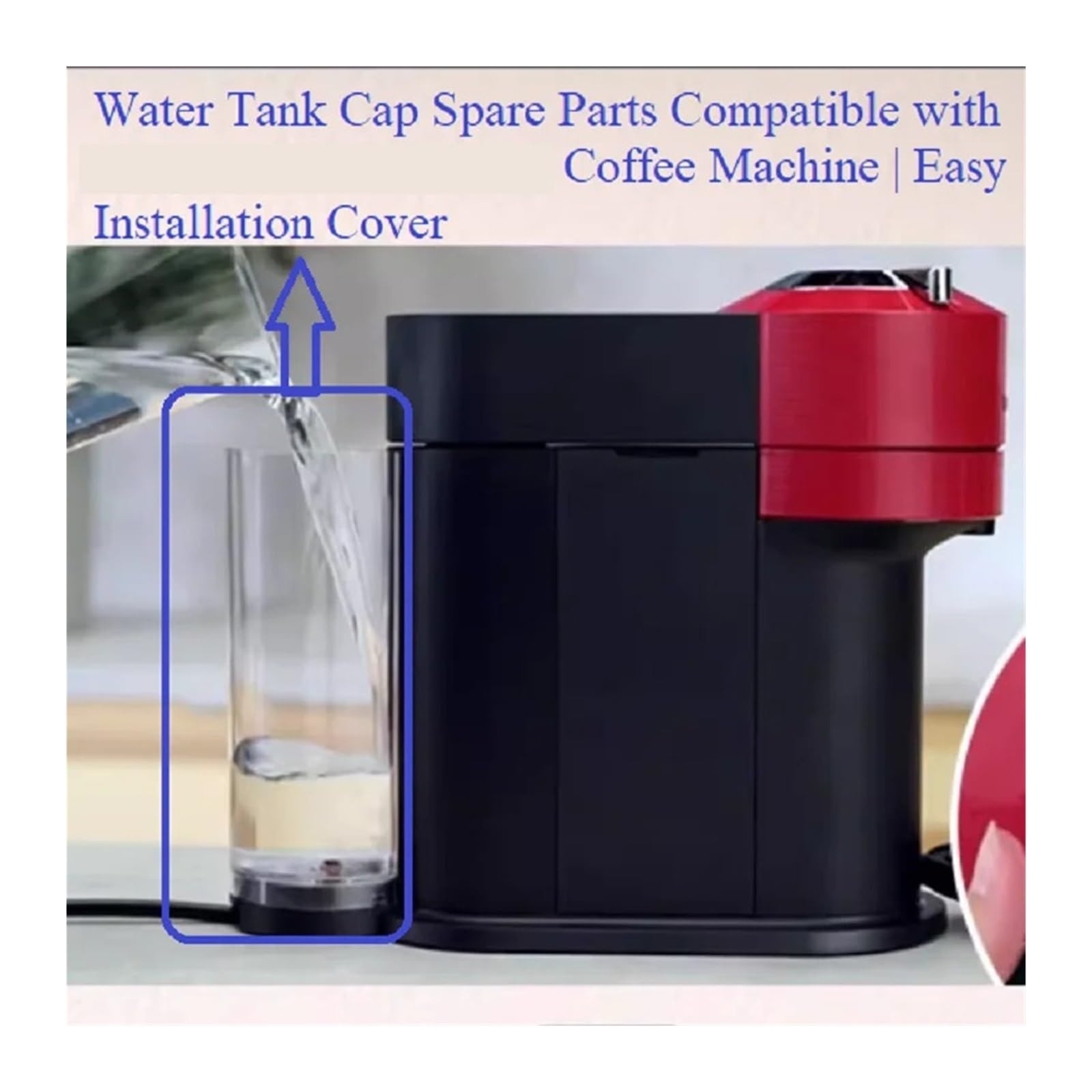 Piezas De Repuesto For Tapa De Tanque De Agua, Compatible Con Nespresso, Vertuo Next, Cubierta De Fácil Instalación For Máquina De Café, Depósito A Prueba De Polvo(Without cover)