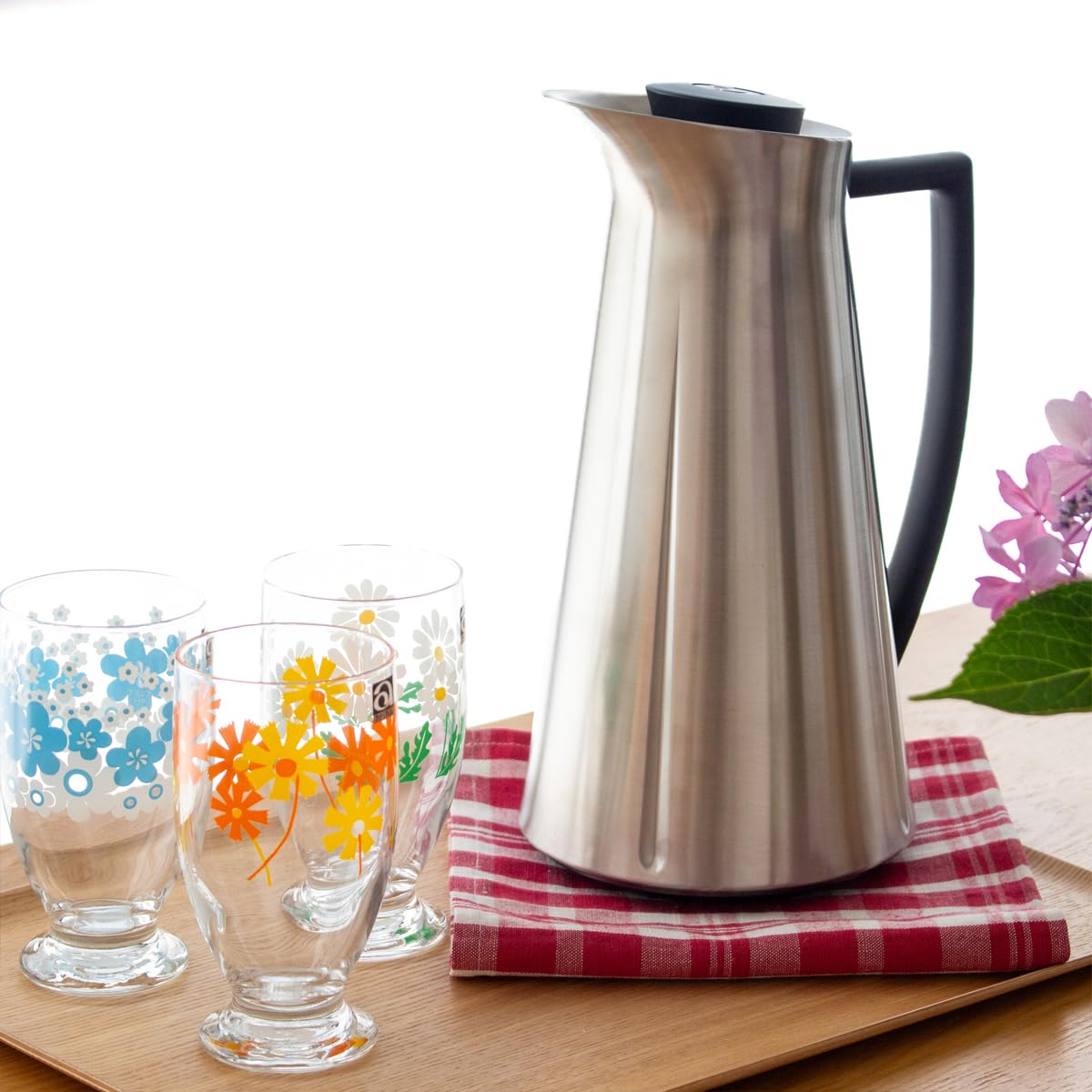 Rosendahl Isolierkanne 1,0 l Grand Cru klassisches Design Tastenfunktion, Stahl