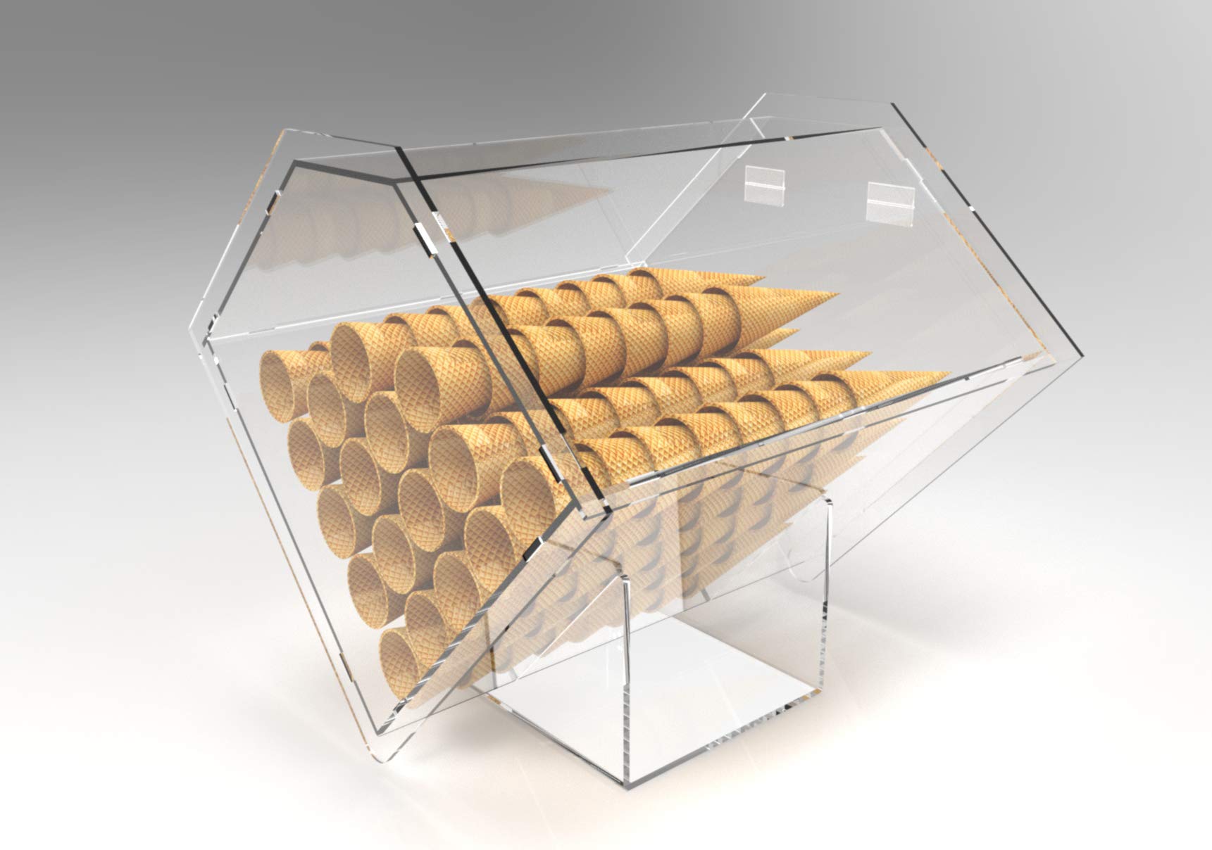24 Coni Gelato Portaconfetti In Plexiglass Rosa - Bomboniere Originali E Decorative Per Feste (cm 11)