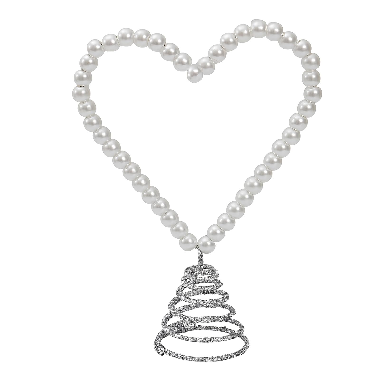 Kalttoy Pearls Accented Heart Shaped Iron Decoration Tree Toppers Perfect for Anniversaries and Proposals Anniversary Decoration