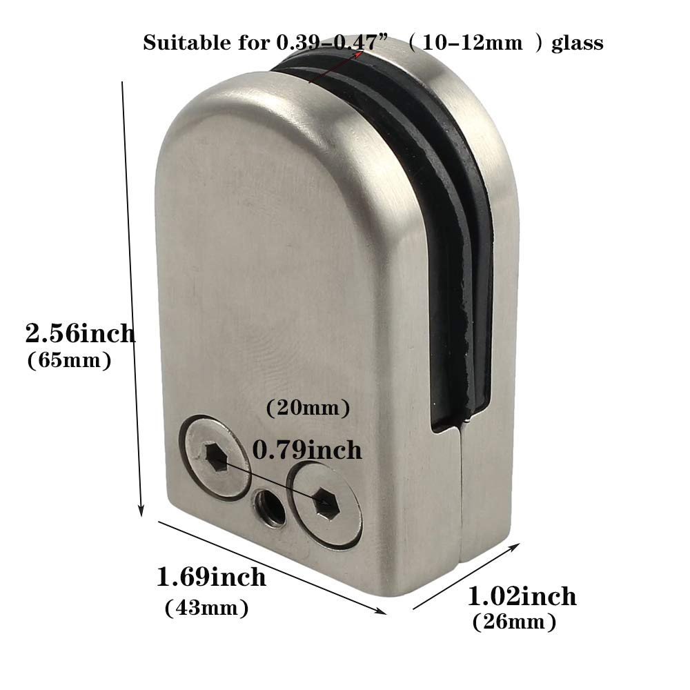 10 PCS 1012mm Large Round Glass Clamp Stainless Steel Glass Clamps