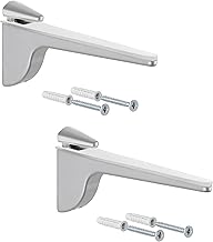 Gedotec Taquets d'étagère en verre design - aluminium argenté | 2 pièces - support d'étagère pour charges lourdes | PINOCCHIO | étagère murale en métal