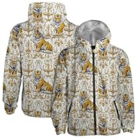 Tiger Print Rain Jacket Men Women,White Yellow Color, Water Resistant Running Hiking Running Lightweight Jacket Windbreaker Size 5XL, Outdoor Lightweight Windbreaker Jackets Full Zip Casual Coats