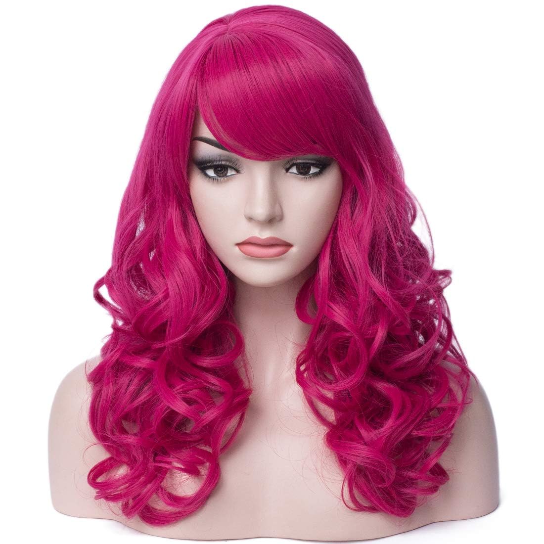23" Straight Curvy Long Hair Wig Accessories Artificial Hair for Cosplay/Photo Shop Party Props/Fun Hair for Dressing (Hot Pink)
