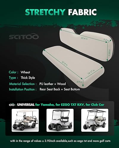 Miniatura 2 de SCITOO Cojines traseros de repuesto para asiento trasero de carrito de golf, asiento trasero para EZGO TXT RXV ST para ST Sport para modelos Valor