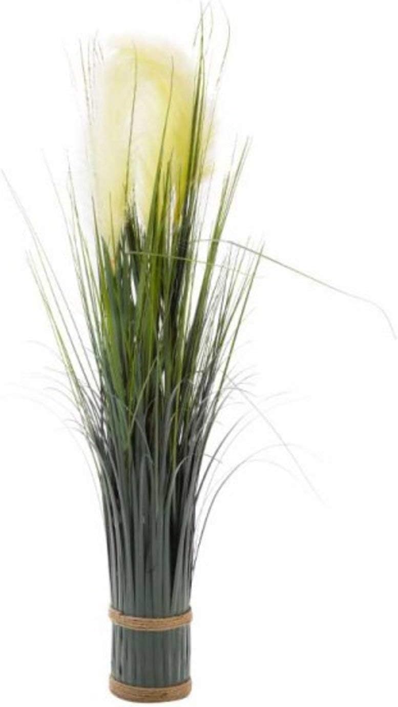 Garden MileFaux Floral Bouquet Ornamental Grass Arrangement Decoration, Fake Flower/Grass Arrangement for Home Decor, Table Centrepiece Artificial Flora (White Pampas)