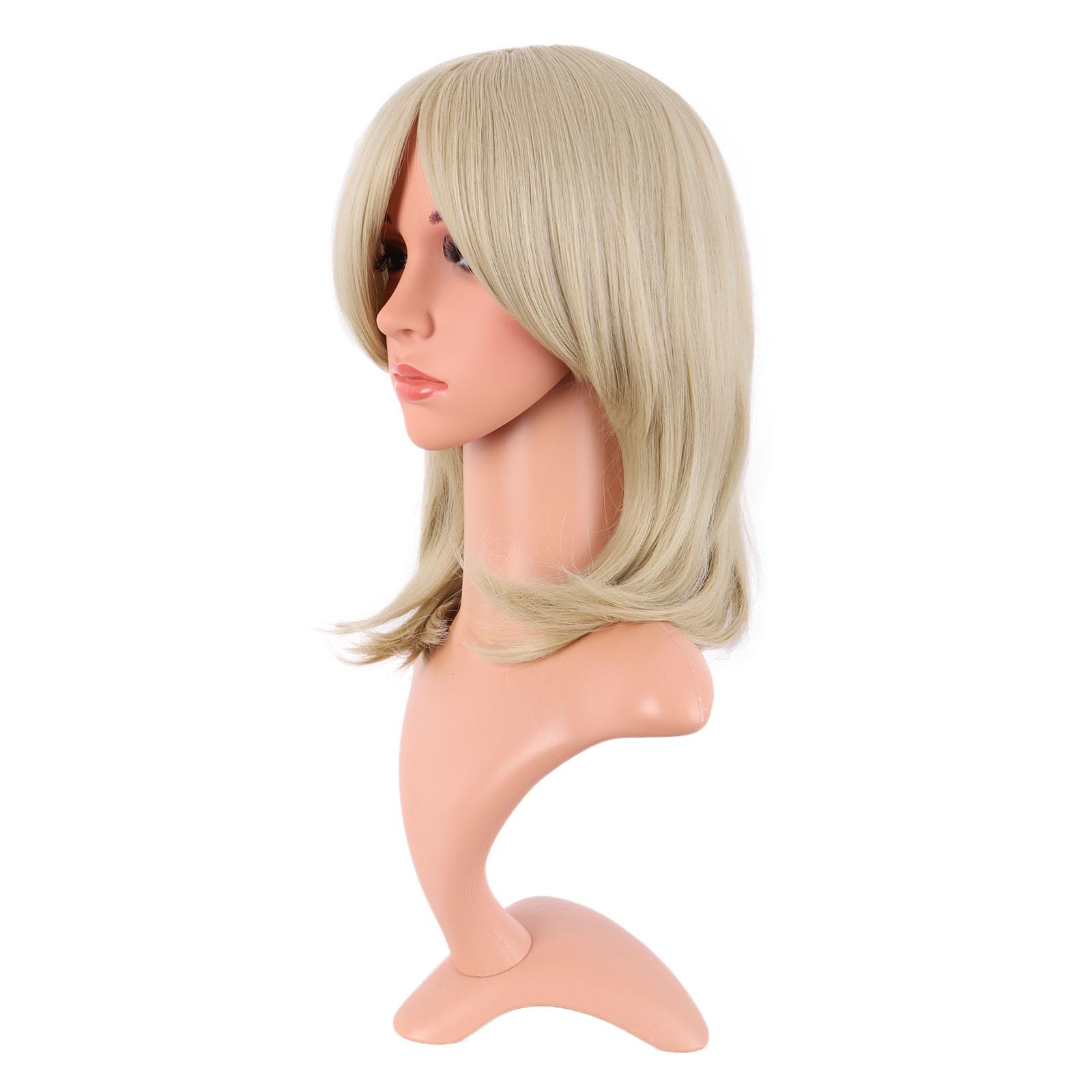 MapofBeauty 16 Inch/40 cm Fashion Short Side Bangs Synthetic fiber Hair BOB Women Wig (Blonde), 21-22 inches - Image 3