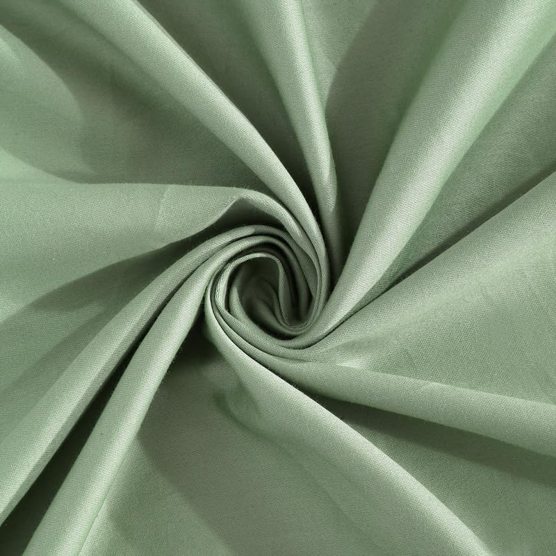 Image of NAKSH Elastic Fitted Bedsheets King Size 78 x 72 Inch, 210 TC Plain Pure Cotton, Moss Green | 1 King Size Bedsheet with Elastic Fitted and 2 Pillow Covers