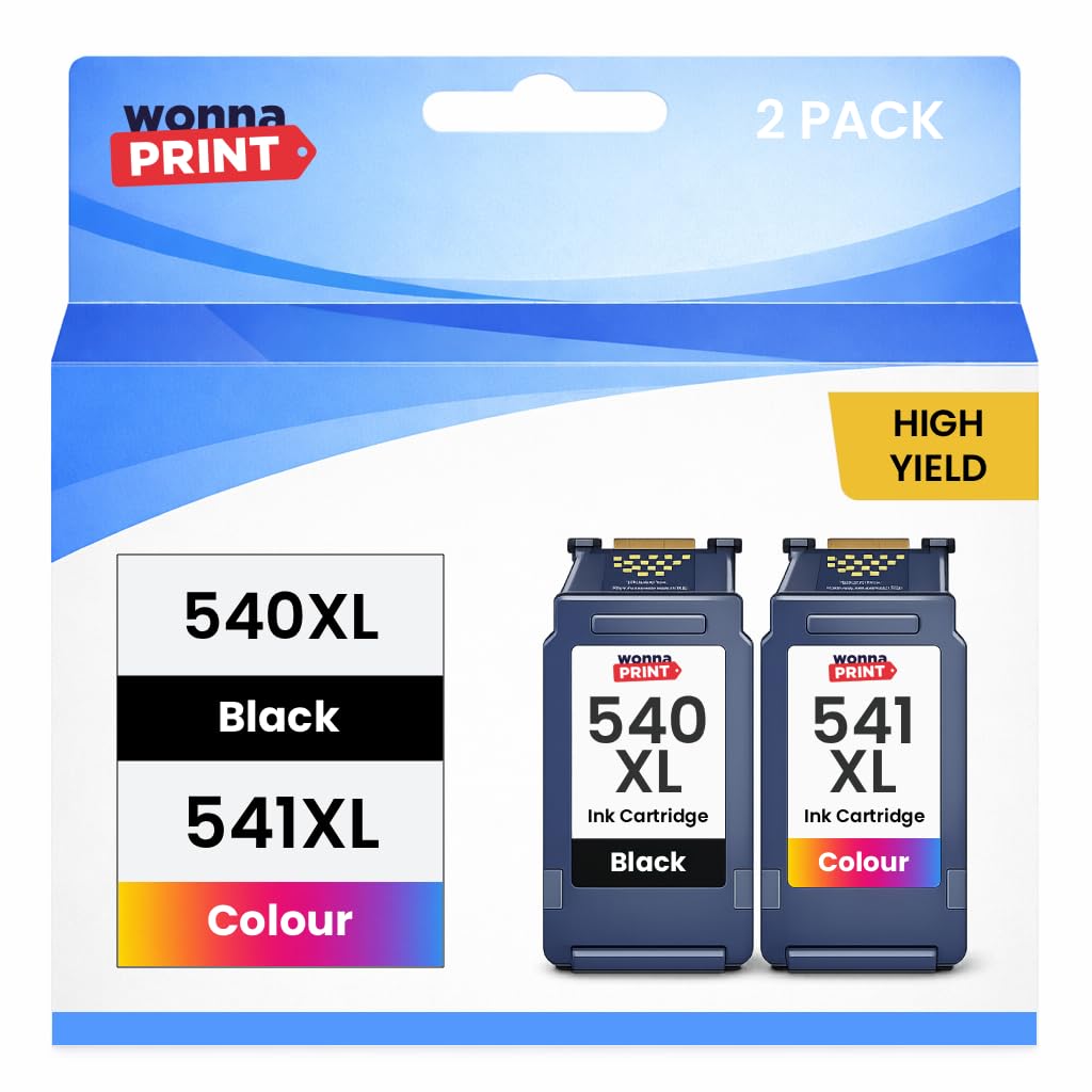 540XL 541XL Ink Cartridges Twin Pack replacement for Canon 540 PG-540XL Black and 541 CL-541XL Colour for Canon PIXMA MG3250 MG3600 MG3650 MG3650S MG4250 MX475 TS5151 TS5150