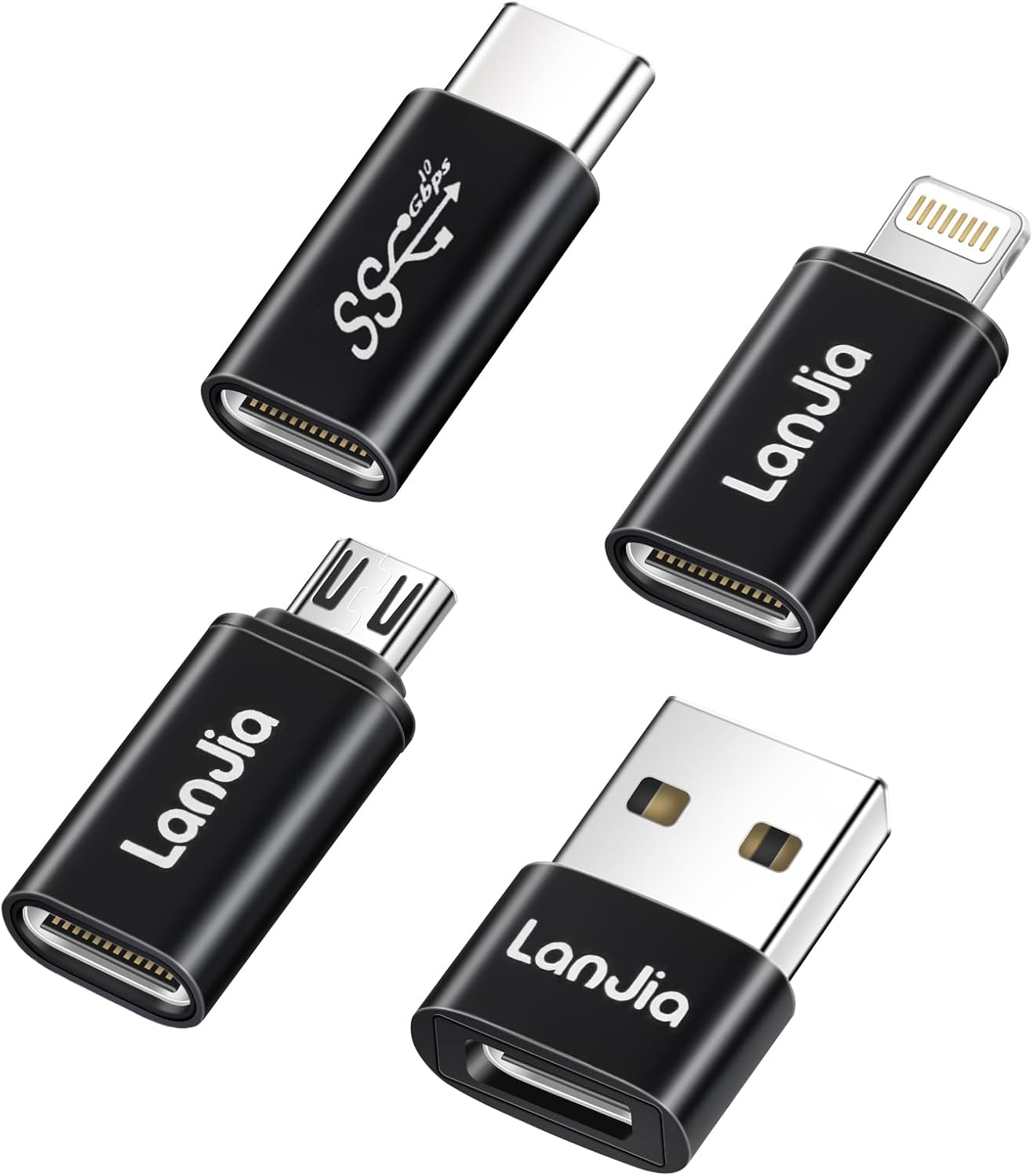 LanJia USB A Male to USB C Female Adaptor, USB C Female to