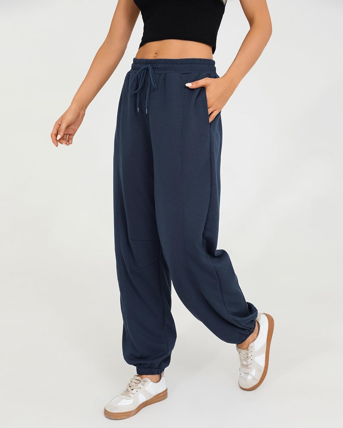 Quenteen Womens Sweatpants Casual High Waist Lightweight Joggers Pants Baggy Lounge Sweat Pants Drawstring Workout Bottoms - Image 2