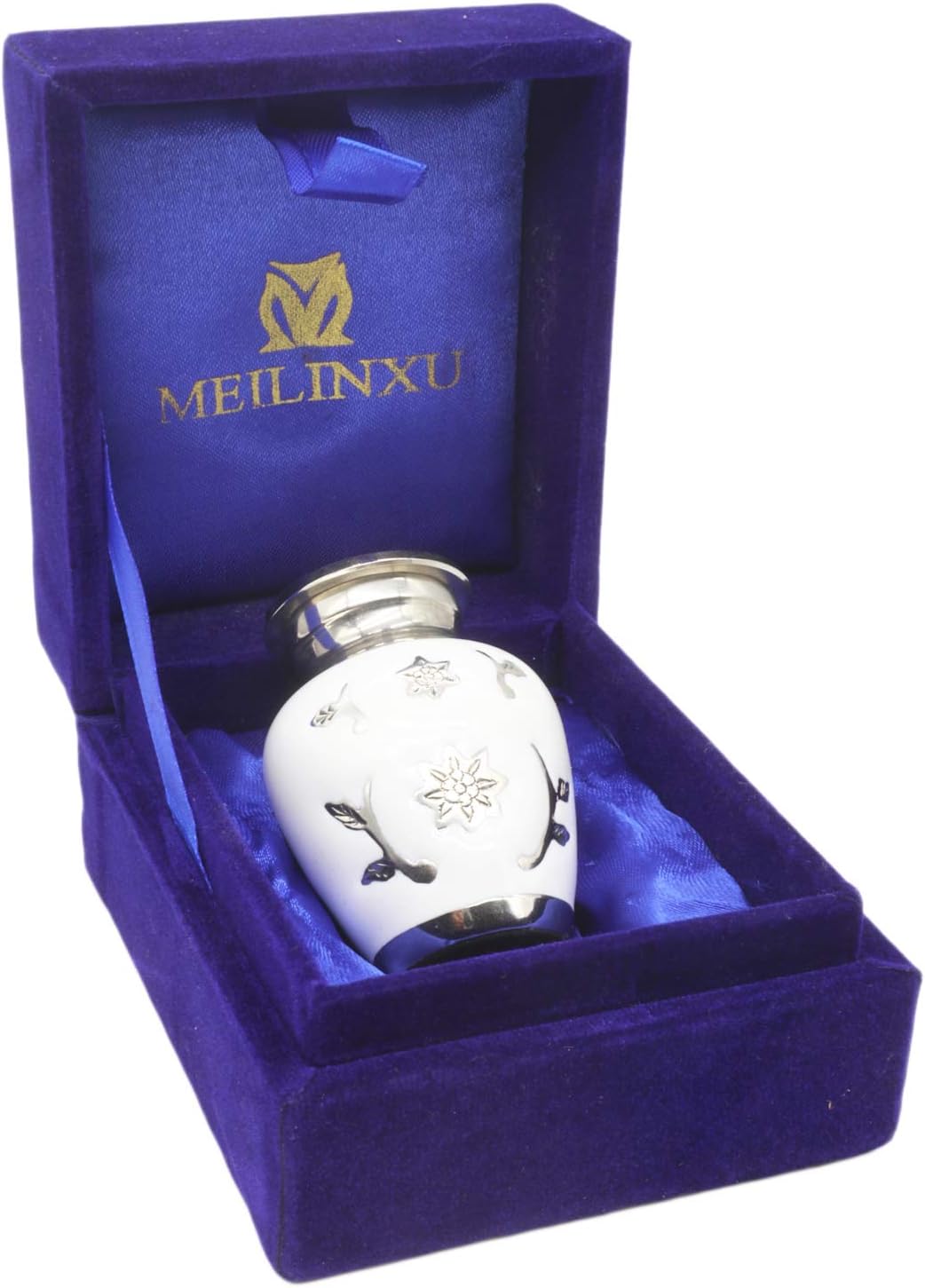 Small Urns for Ashes, Mini Funeral Cremation Urn for Human Ashes - Hand Engraved -Fits a Small Amount of Cremated Remains - Display Burial at Home or Office ( Rose Bram White, Miniature Keepsake Urns