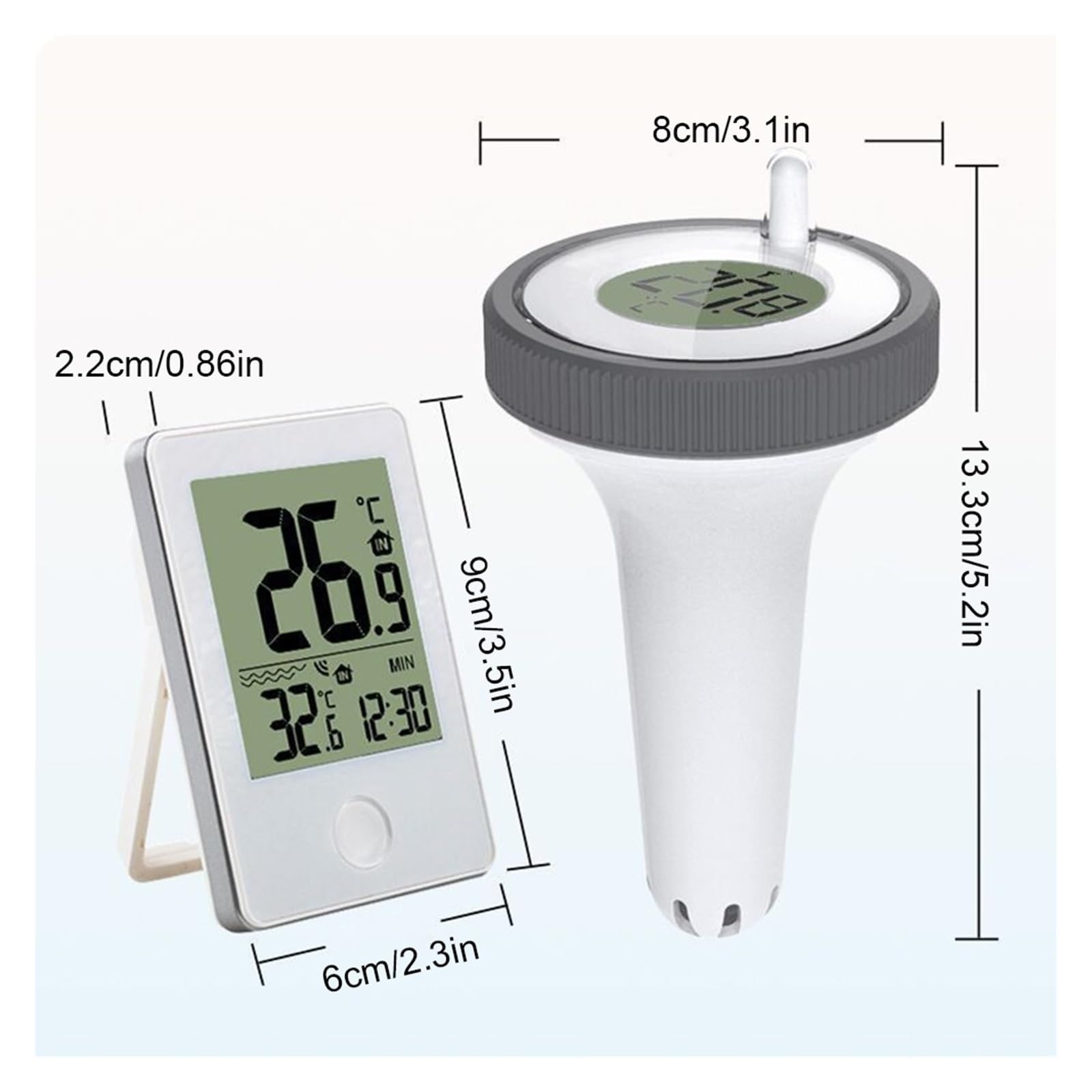 Termometro Per Piscina Termometro Galleggiante Wireless Con Monitor Della Temperatura Esterna/interna, Termometro For La Temperatura Del'acqua, Indicatore Della Temperatura Del'acqua Di Facile Lettura