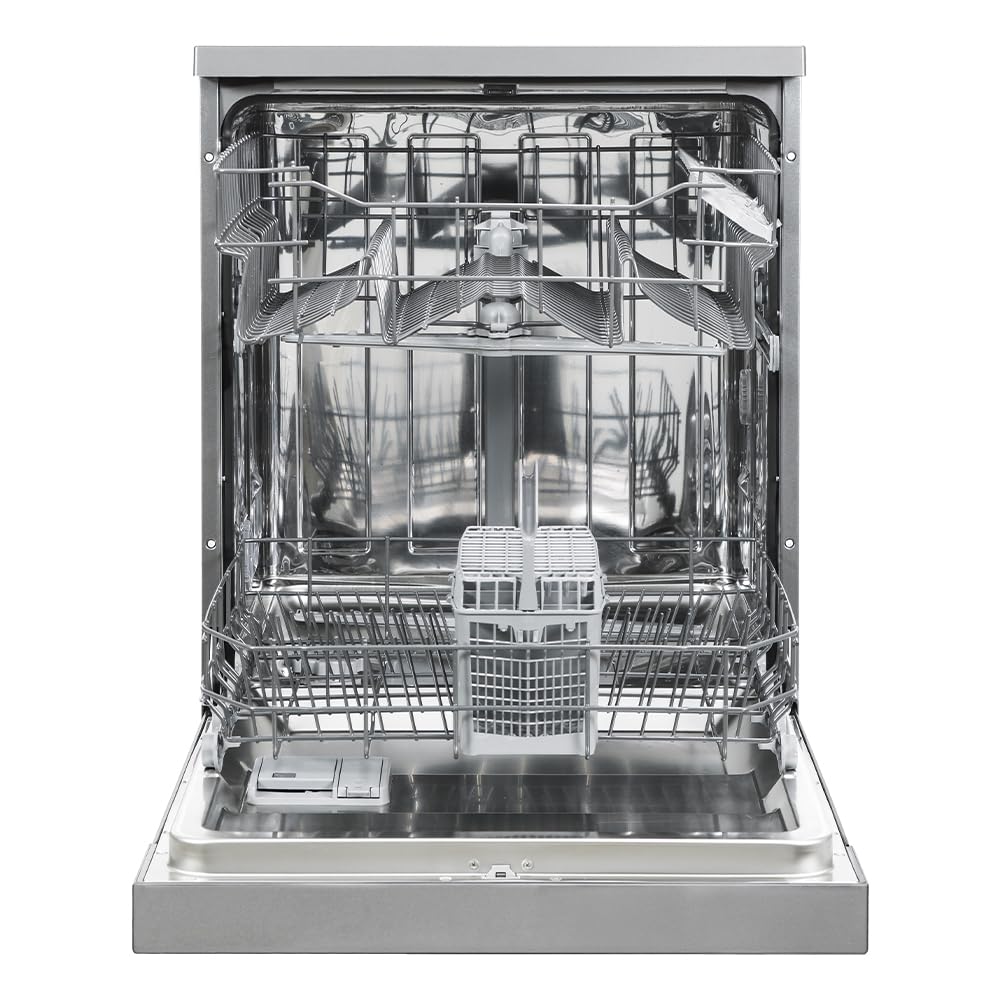 Wonder Lavavajillas 60 cm Inox WJ12600EX. 1900W, 12 Cubiertos, 2 Bandejas, 5 Programas, Control Electrónico, Función Stop&Go, Secado Super Active, Bajo nivel Sonoro, Eficiencia Energética Clase E