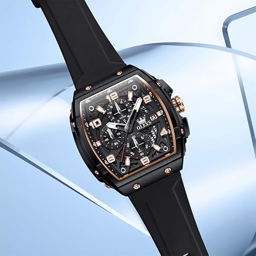 Miniatura 8 de OLEVS Mens Watches Stylish Chronograph Waterproof Luminous Silicon Strap Multifunction Watches for Men Business White Men Wrist Watch