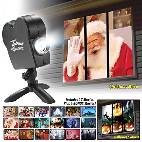 Star Shower E-12120 New 2017 Window Wonderland Projector BulbHead (Upgraded 18 Holiday Movies) - Thumbnail 2