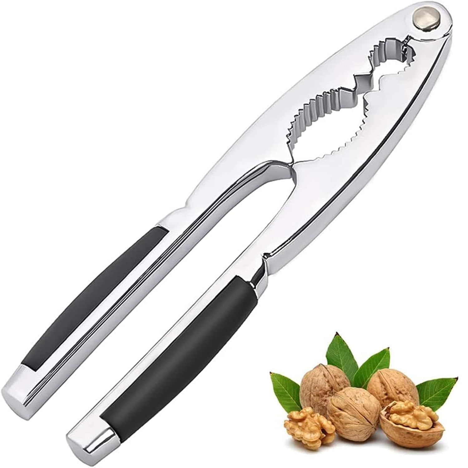 Lonimia Nut Crackers Chestnut Opener Seafood Sheller Heavy Zinc Alloy Nutcracker Pecan Walnut Plier Clip Tool with Non-Slip Handle