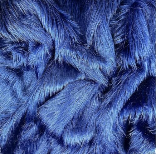 Image of Prokart Soft Faux Fur Fabric Cloth - 60 Inch Wide Pana | Fur Fabric Decorative Cloth for Crafting Soft Toys, Fancy Dress, Baby Photoshoot, Wedding Mandap & Party Decor (Royal Blue, 1 Mtr)
