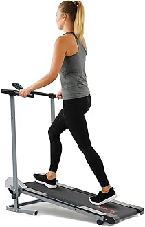 サニーヘルス&フィットネス(Sunny Health & Fitness) 折りたたみ式トレッドミル マニュアルコンパクトミニトレッドミル グレー ウォーキングランニングマシン 電源不要 自宅オフィス用の有酸素運動機器 トレッドミル用オプションデバイスホルダー