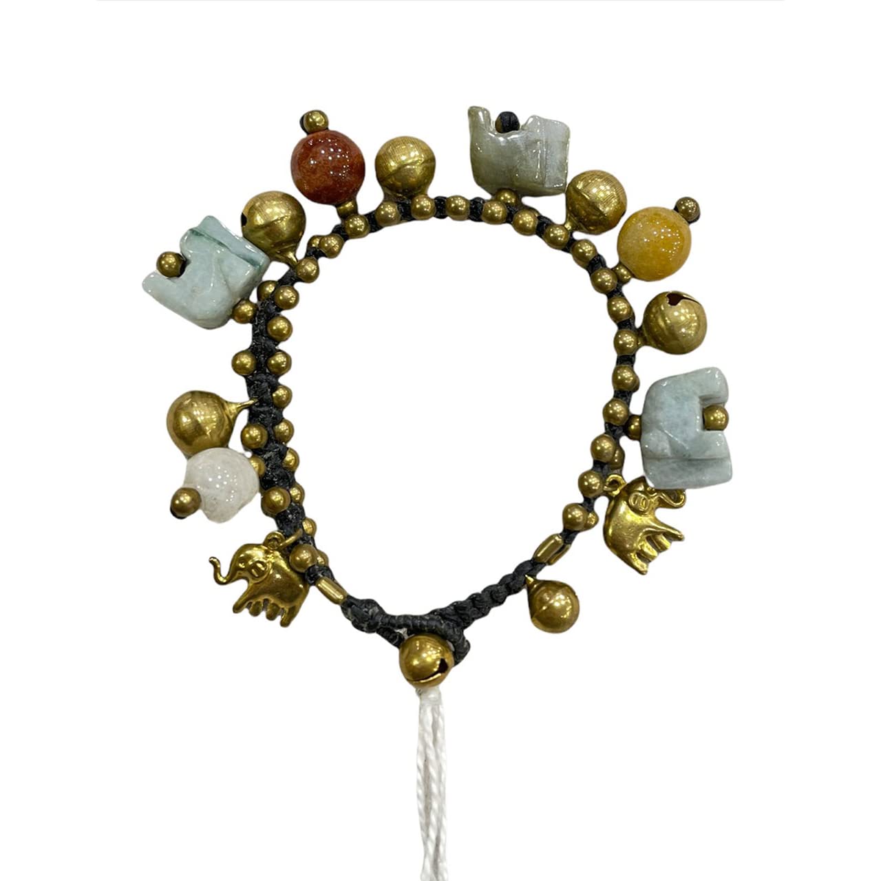 GenericJade Stone Bracelet With Elephant