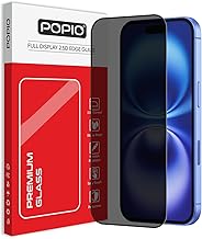 POPIO Privacy Tempered Glass Compatible for iPhone 16 (Black) Edge to Edge Coverage with Easy Installation kit, Anti-Spy Tempered Glass Privacy Screen Protector