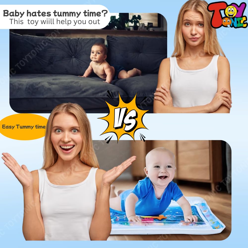 TOYTONIC Tummy Time Water Mat for Babies | Water-Filled Activity Mat | Sensory Play Gym for 6-12 Months | Newborn Baby Essentials | Baby Gifts - Image 7 thumbnail