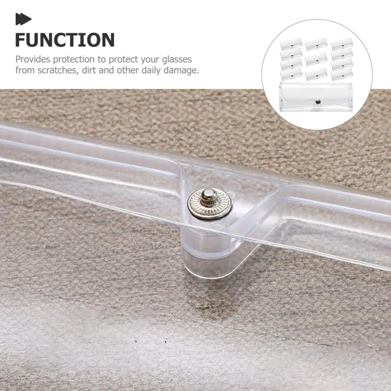 Image of Angoily Transparent Eyeglasses Case 12pcs Sunglasses Clear Bag Buckle Portable Anti-scratch Eyeglass Box Lightweight Eyewear Sleeve Box for Travel